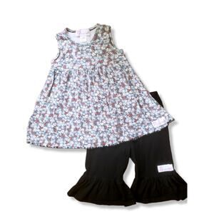 Flowersak Ruffle Girl 5 Floral Capri Tank Outfit Set